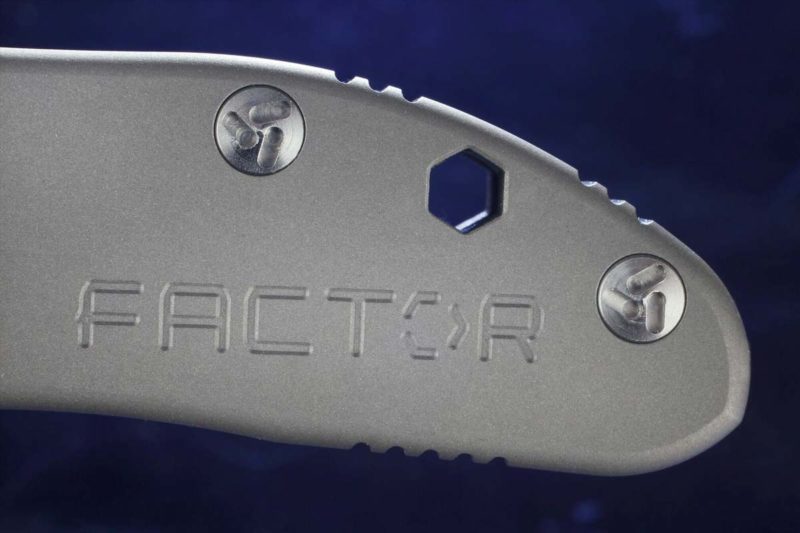 Factor Absolute Titanium Knife Handle Closeup