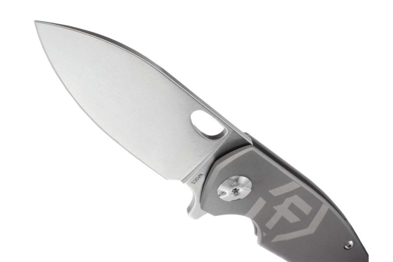 Factor Iconic Titanium Knife Blade Closeup
