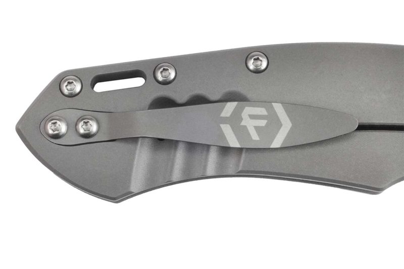 Factor Iconic Titanium Knife Large Clip Closeup
