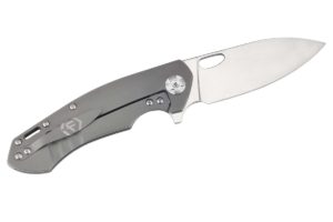Factor Iconic Titanium Knife Large Balde Open Clip Side