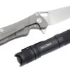 factor absolute compact titanium knife mizpah flashlight back clip
