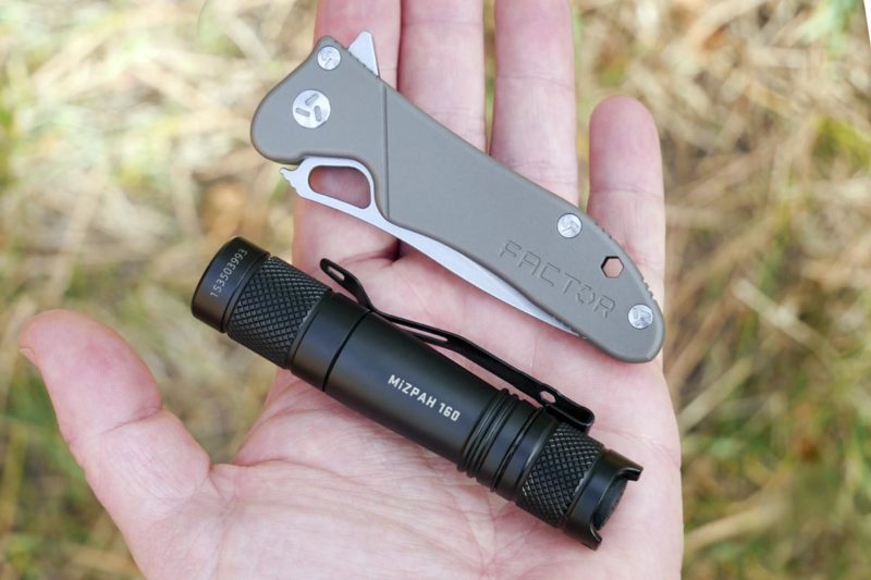 factor absolute compact titanium knife mizpah flashlight compact size